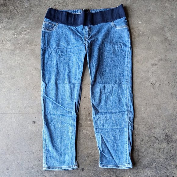 ASOS Maternity Medium Blue Waistband Support Slim Mom Jeans size 14 - Picture 1 of 9